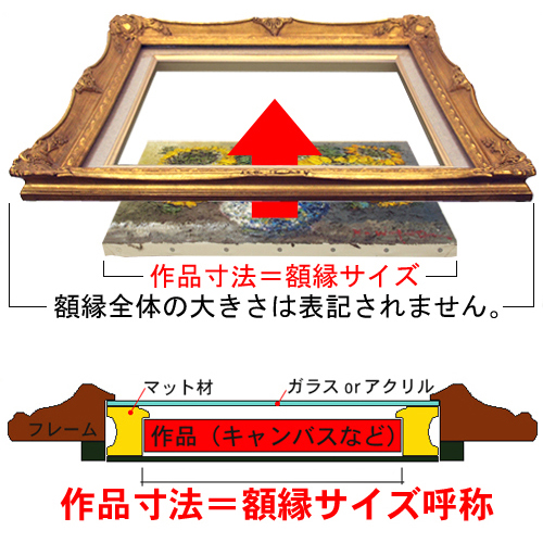 油絵額縁 3441N 額縁内部に段差の付いた、箱型の油絵額です