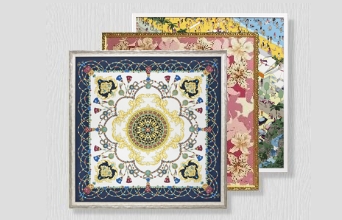 スカーフ額の額装をシミュレーション