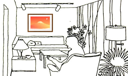 絵画のある部屋のイメージ画像