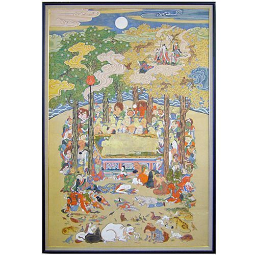 掛け軸を額装に仕立て直し