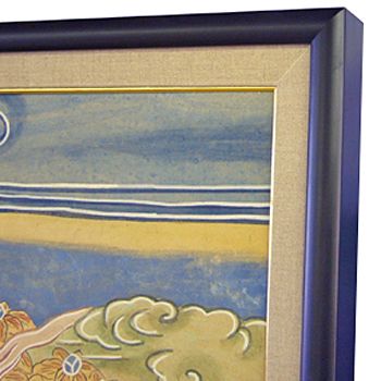 掛け軸を額装に仕立て直し