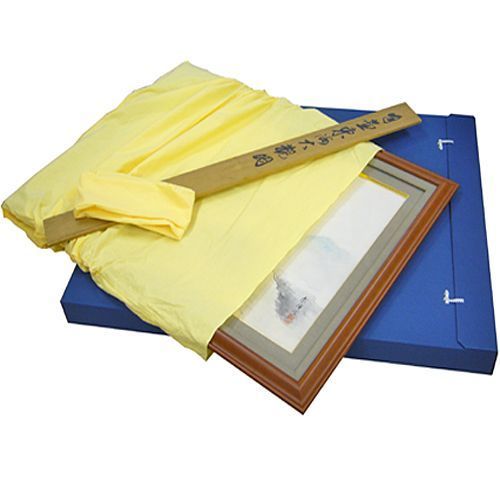 掛軸を額装に仕立て直し