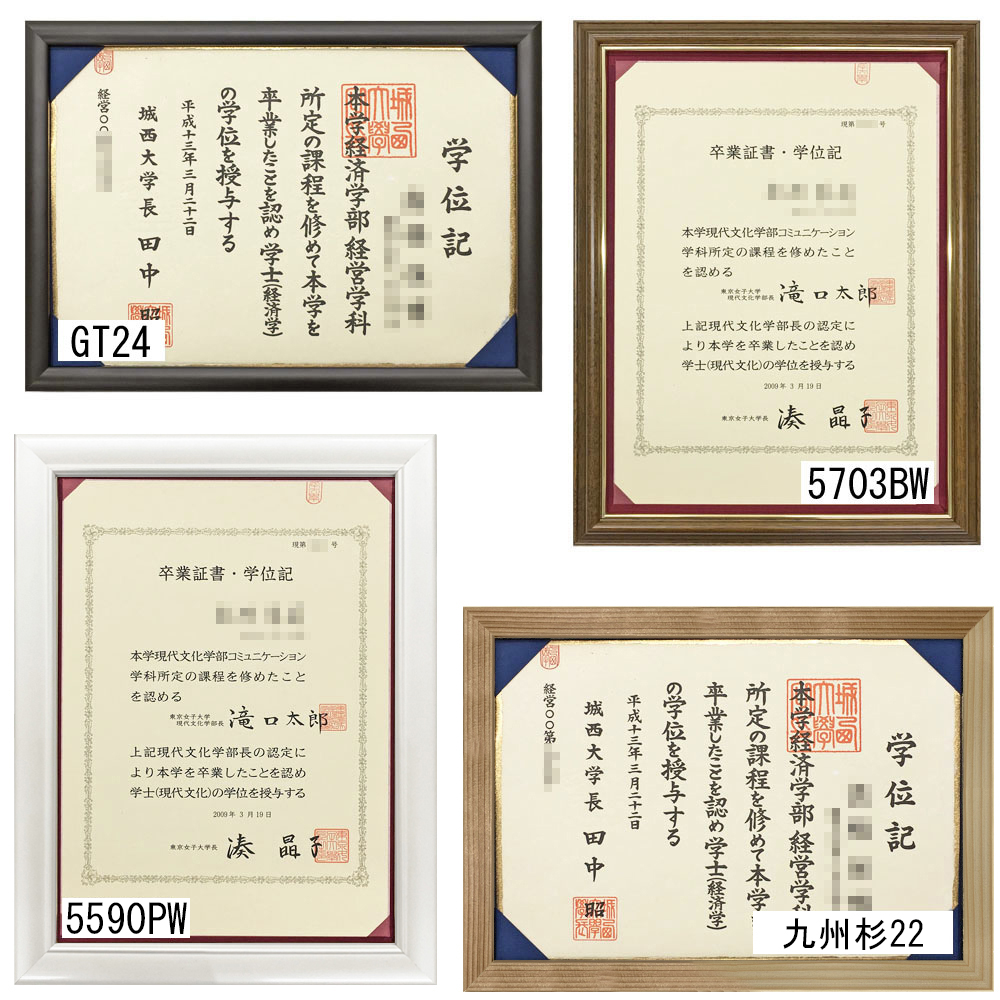 詳細画像 背中合わせの学位ホルダー 専用額