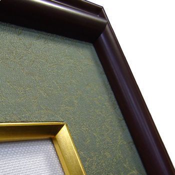 額装実例3 刺繍 特製布貼りマットで
