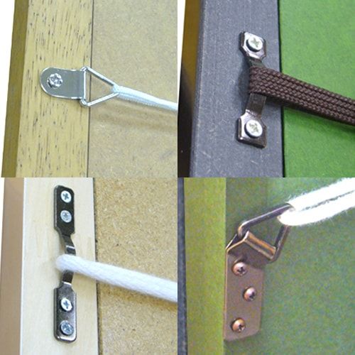 額縁金具 吊紐金具 額縁の大きさで使い分ける、吊り紐を通すため
