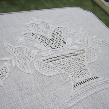 額装実例3 透かし刺繍 裏打ち無し