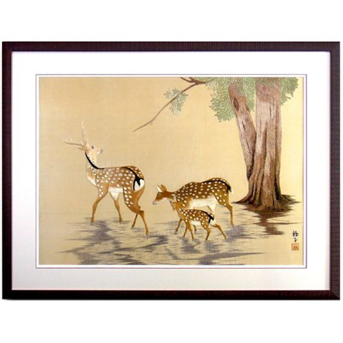 日本刺繍 親子鹿