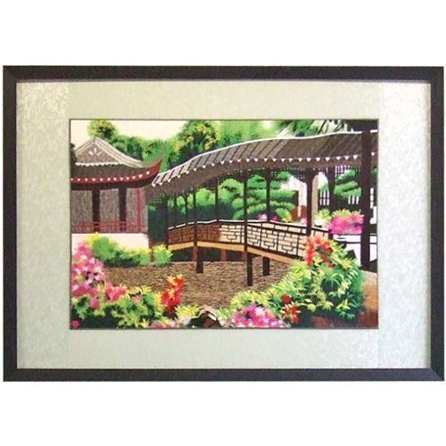 中国土産の刺繍 庭園