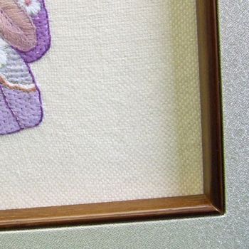 額装実例3 刺繍 二人雛