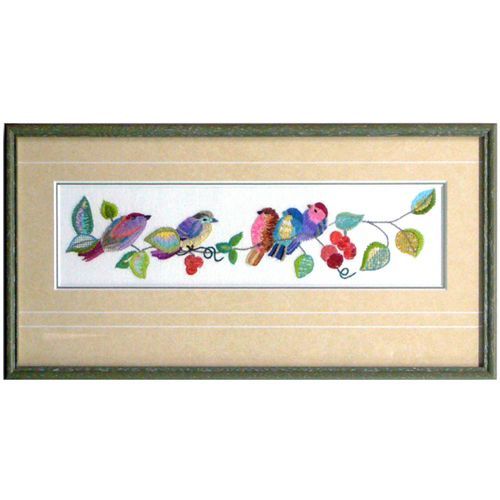 刺繍 掛け軸風に額装