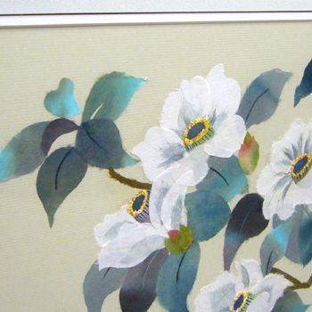 額装実例4 和紙絵 椿