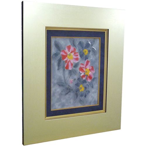 七宝焼を油絵額に