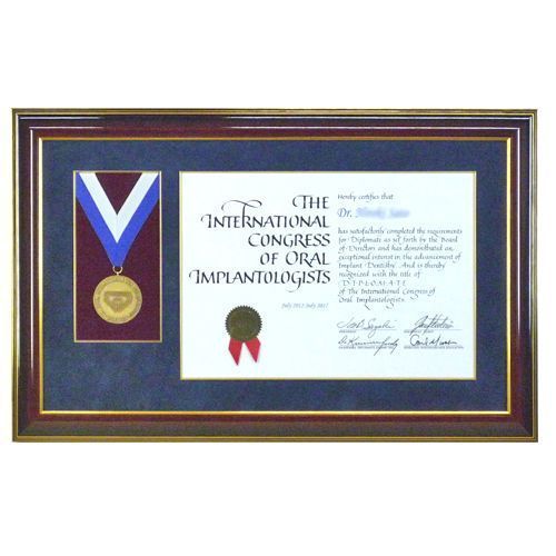 歯科インプラント認定証