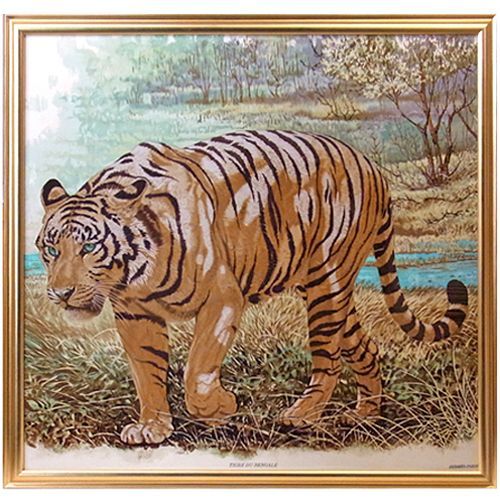 額装実例1 エルメススカーフ 虎