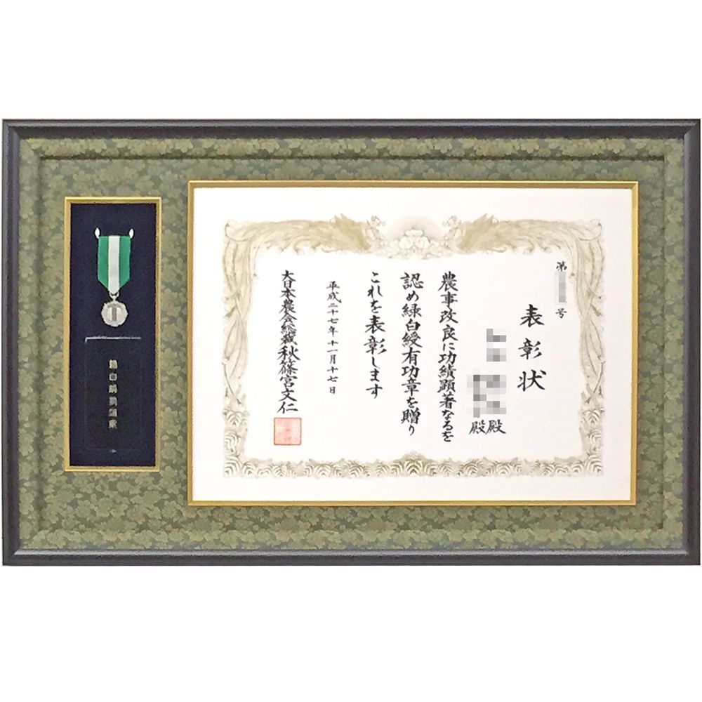 緑白綬有功章