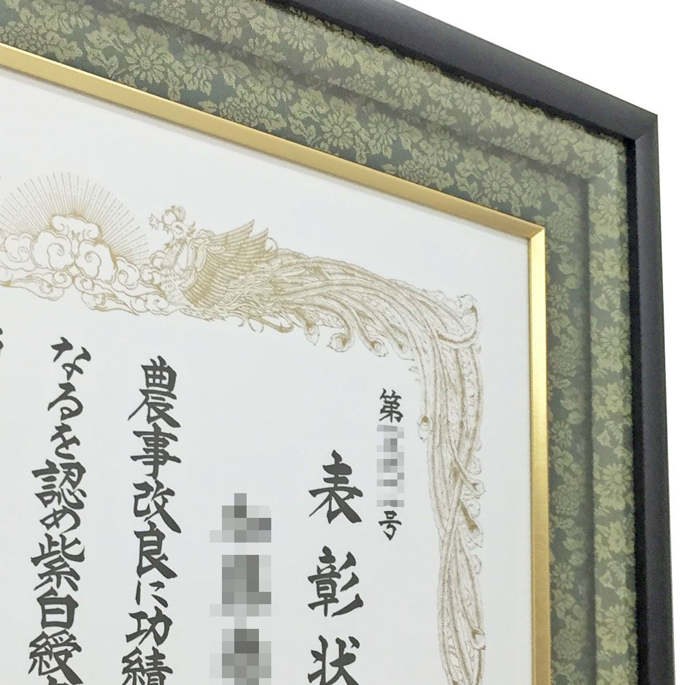 額装実例5 紫白綬有功章