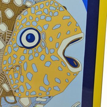 額装実例3 エルメスのスカーフ 魚