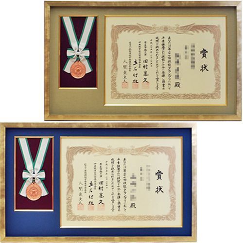額装実例1 技能グランプリ メダル