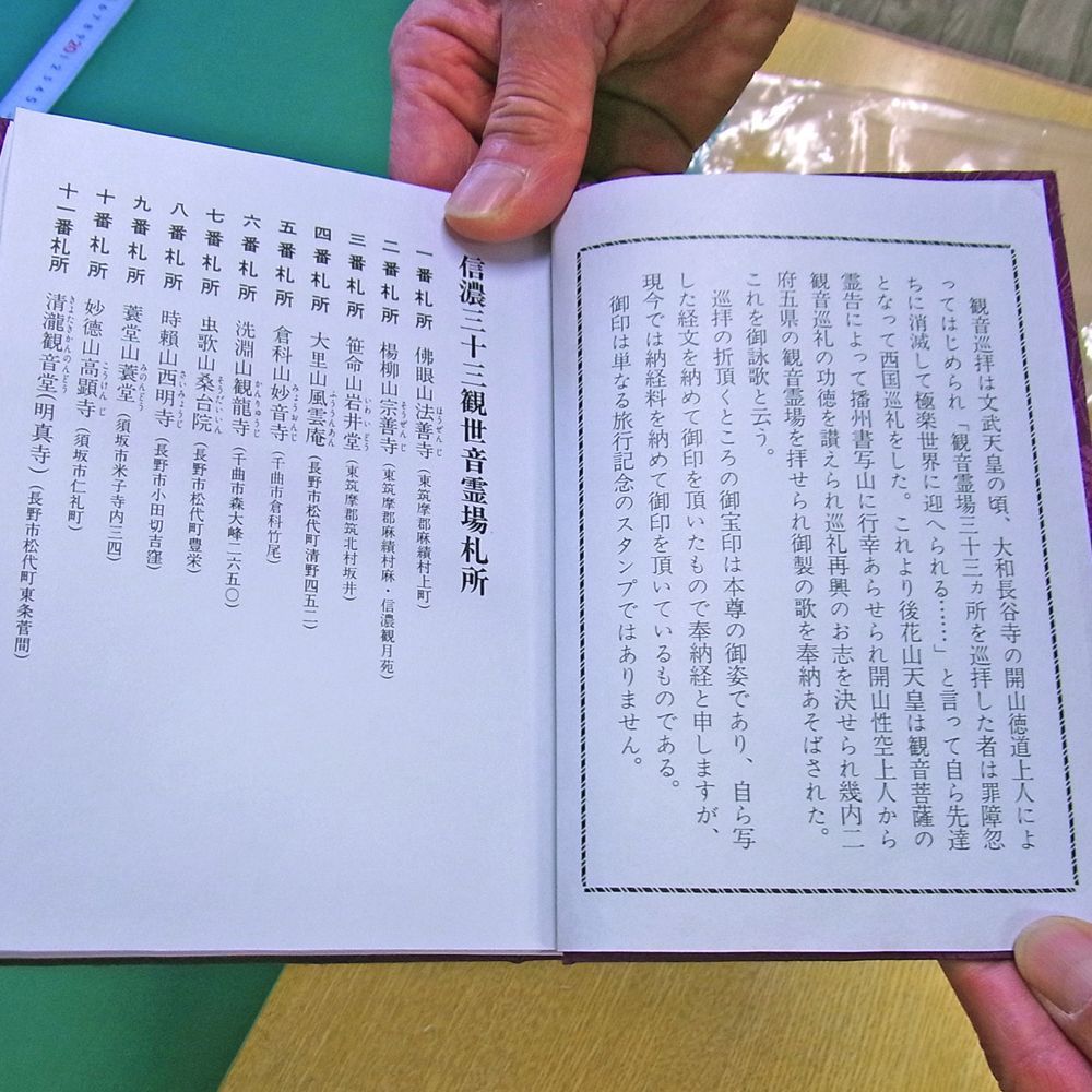 額装実例5 信濃三十三観世音奉納経
