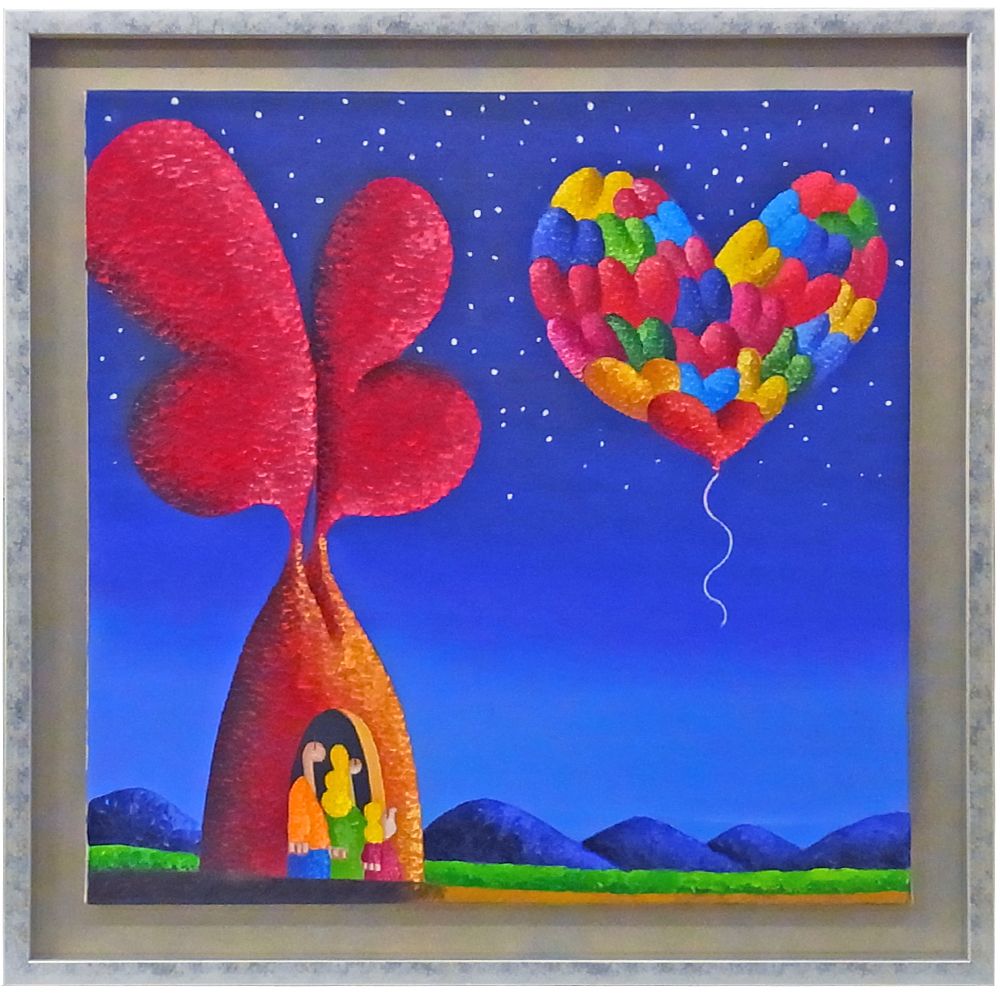 浮かし額装 アクリル画