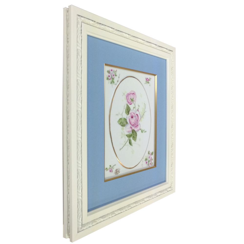 薔薇の描かれた陶板