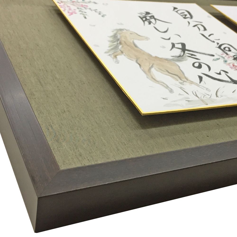 四季の色紙の浮かし額装