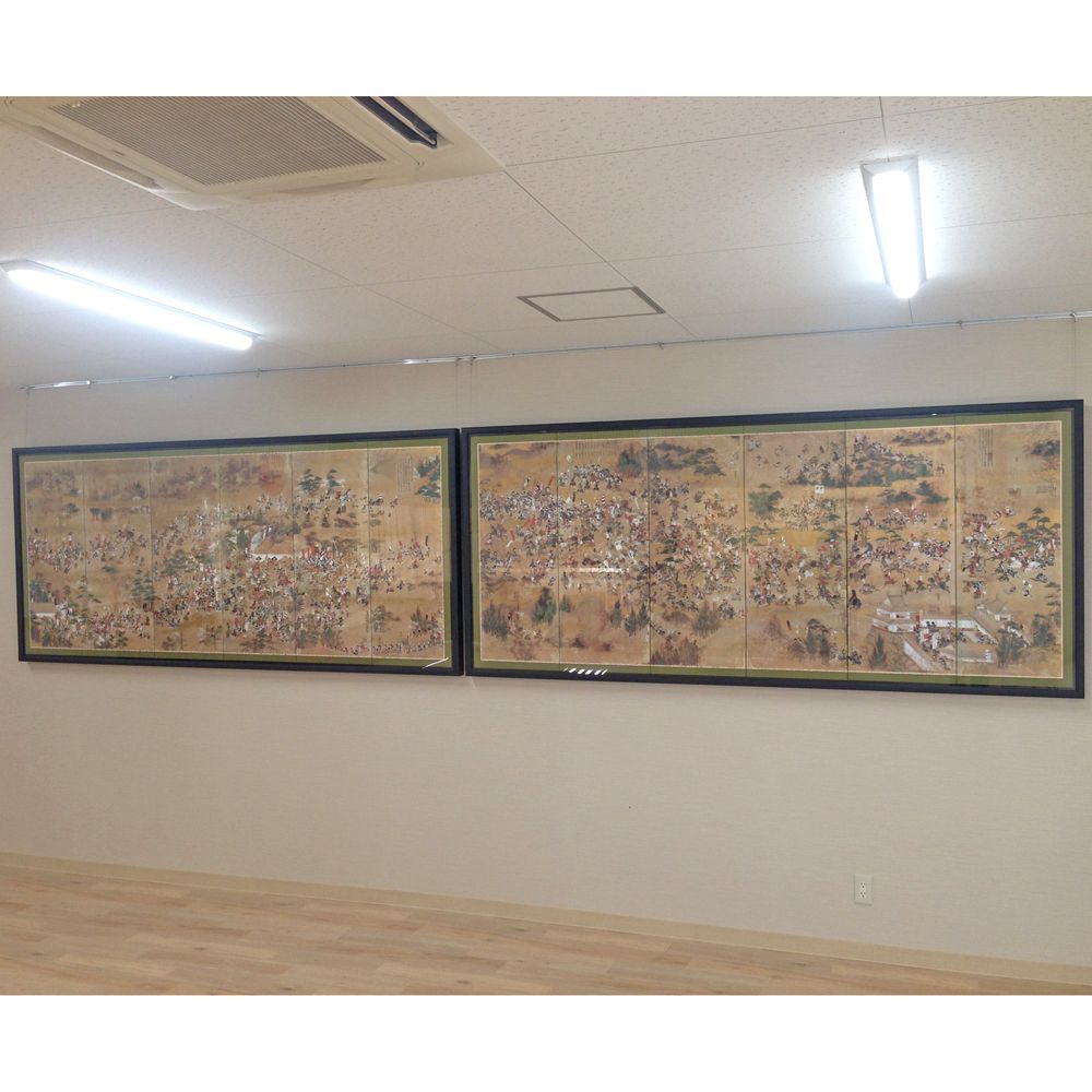 額装実例8 川中島合戦図 6曲屏風
