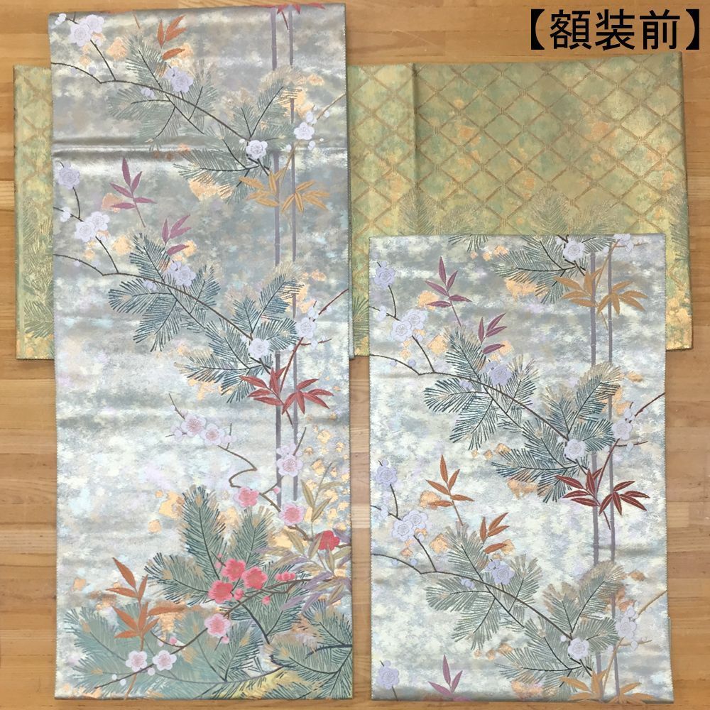 額装実例8 着物の帯地