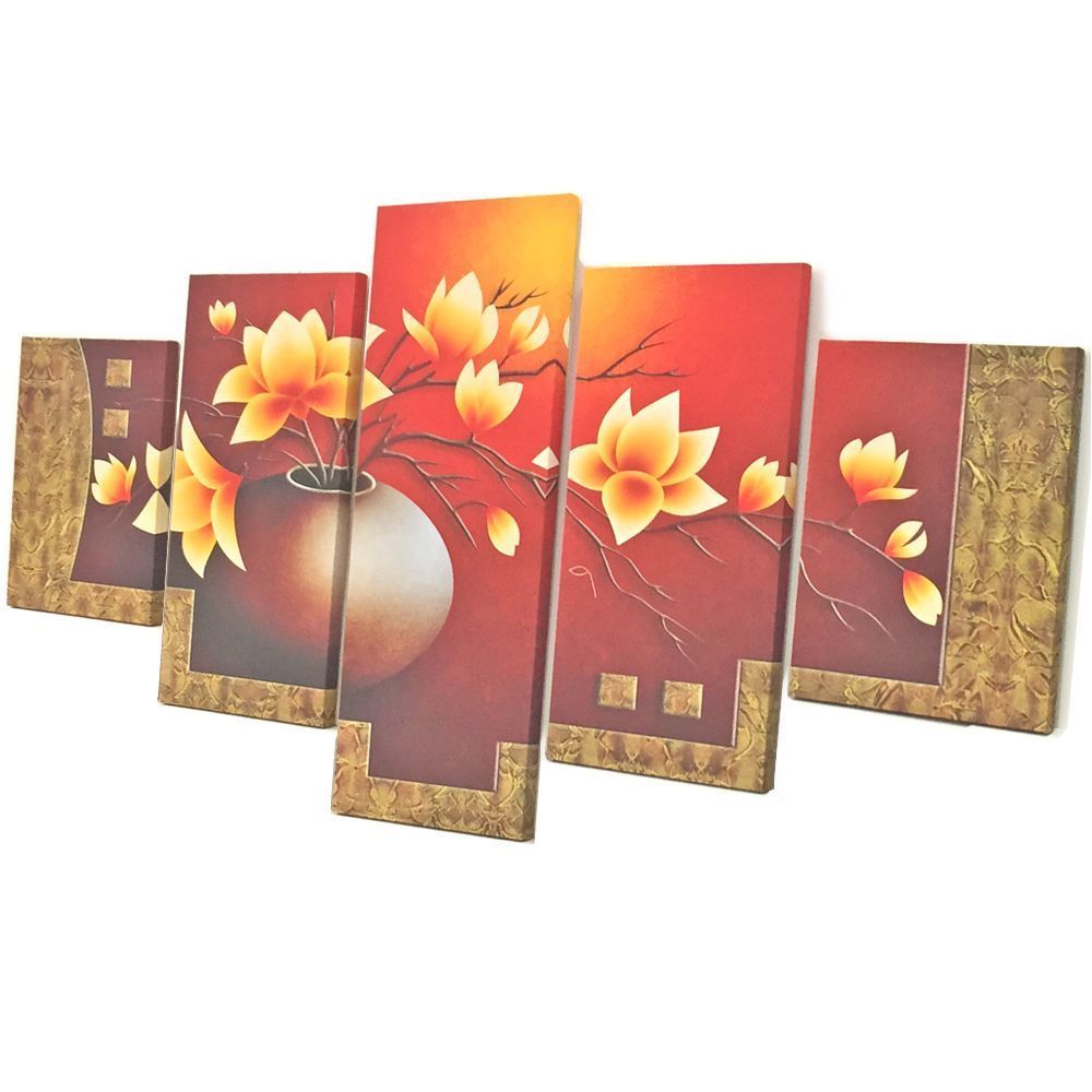 5枚続きのキャンバス画布