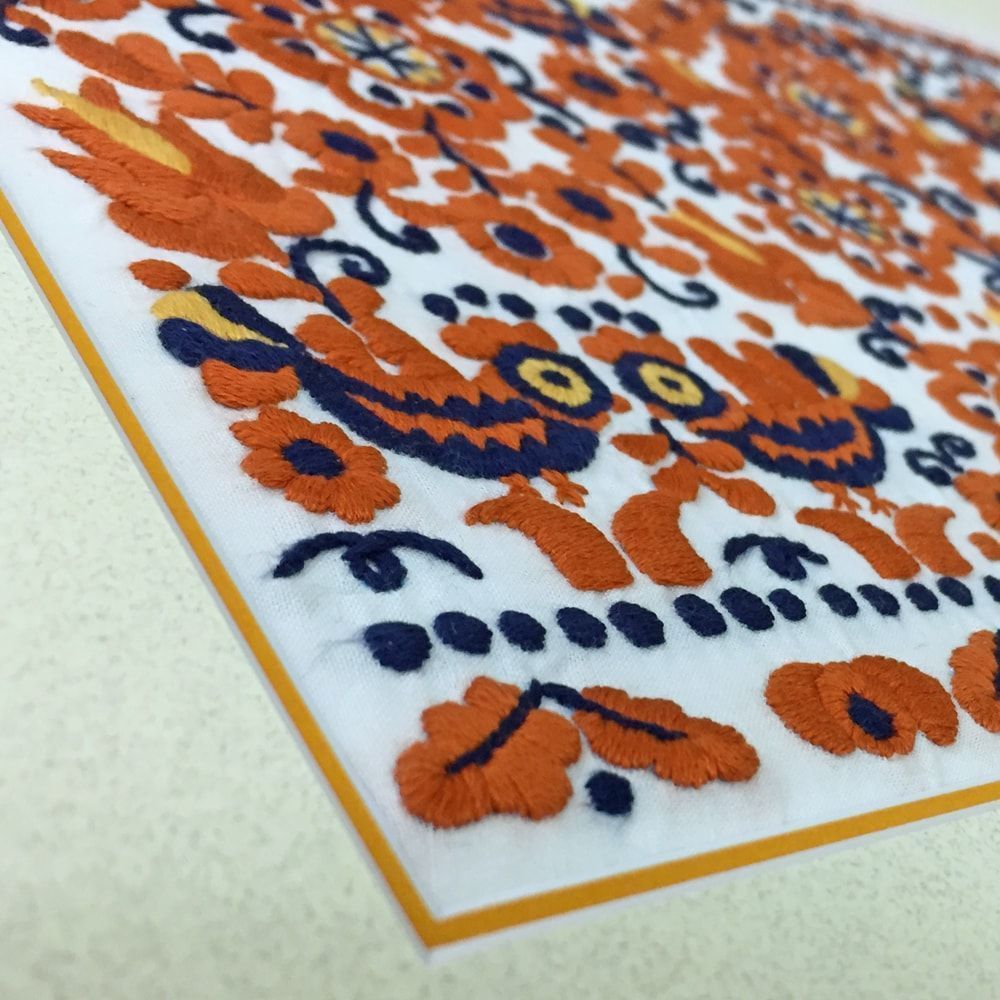 額装実例5 立体感のある刺繍作品