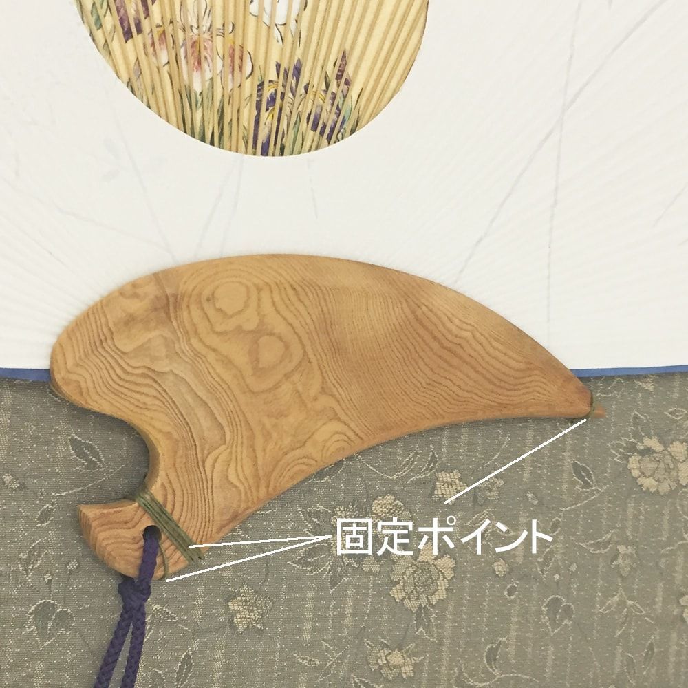 額装実例4 千鳥型のうちわ