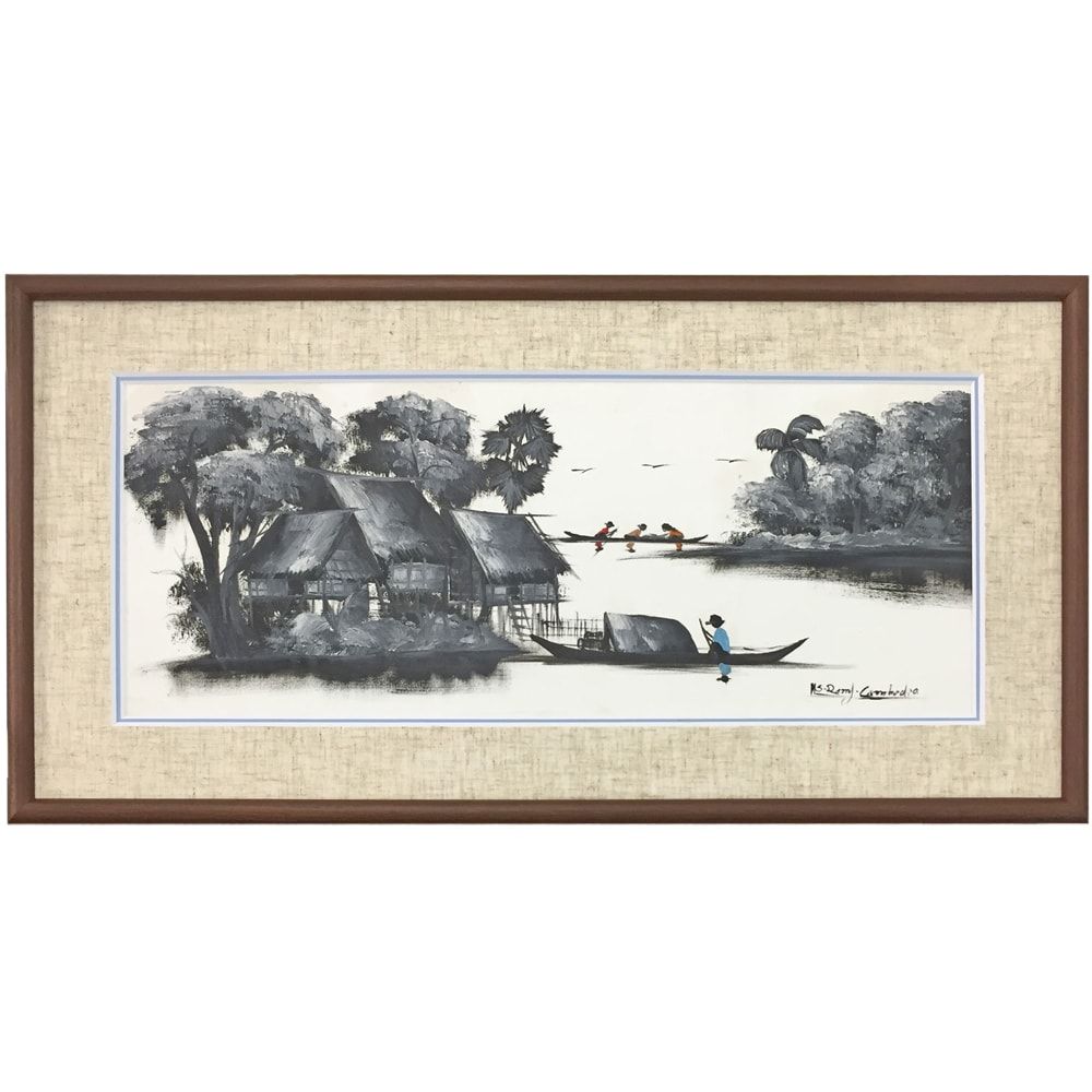 額装実例1 ベトナム絵画 画布のみ