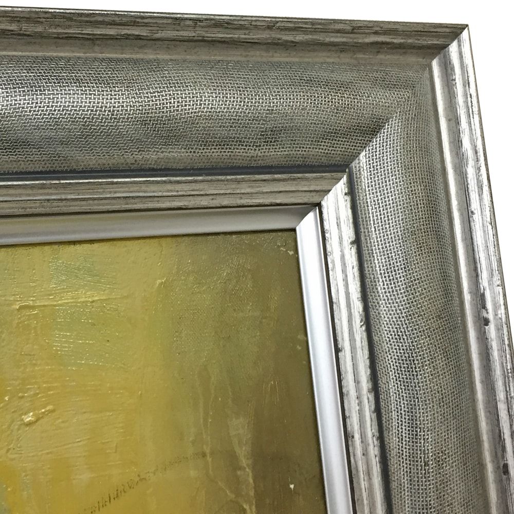 油絵を木枠張りして額装