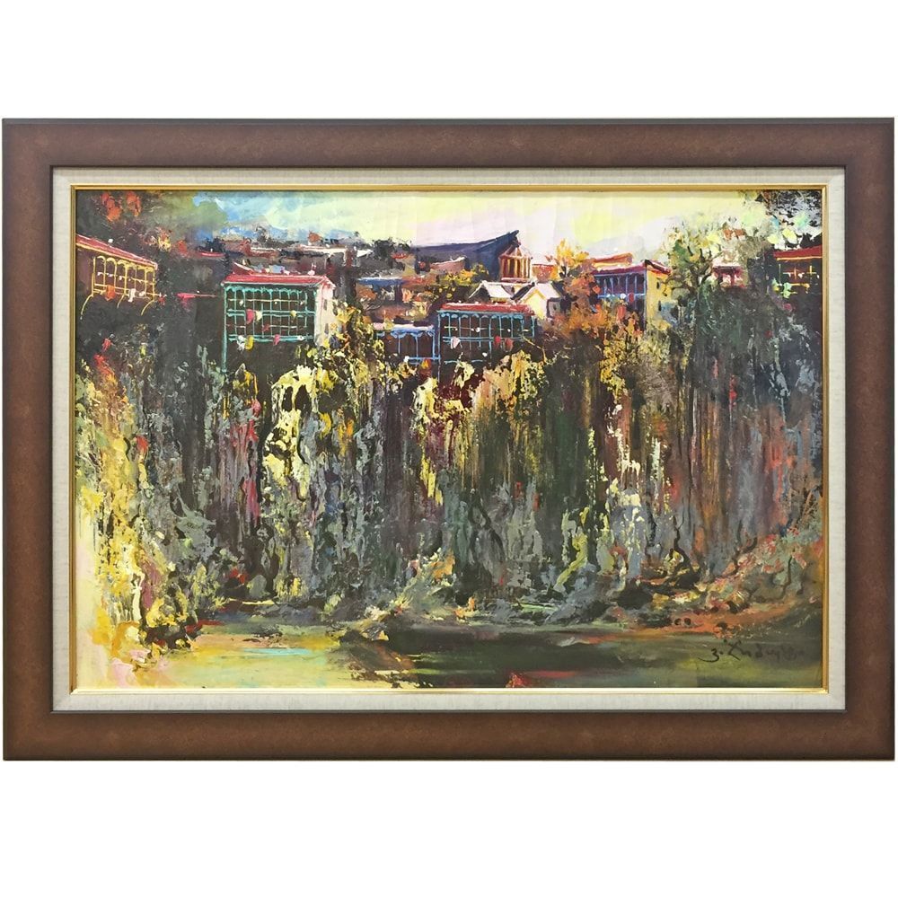 油絵風景画 木枠張り込み