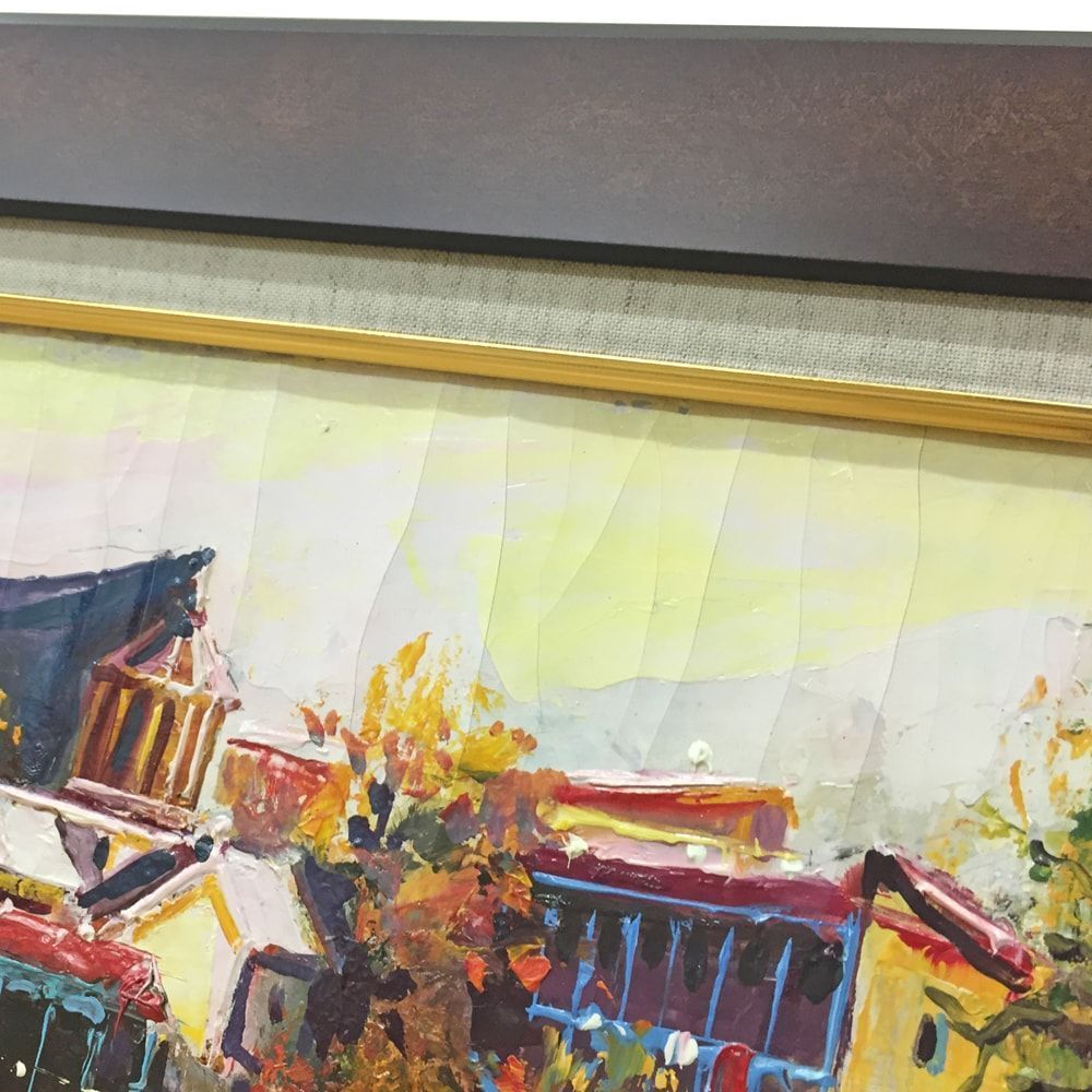 油絵風景画 木枠張り込み