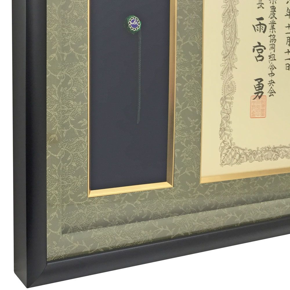 額装実例3 JA 緑色功労章