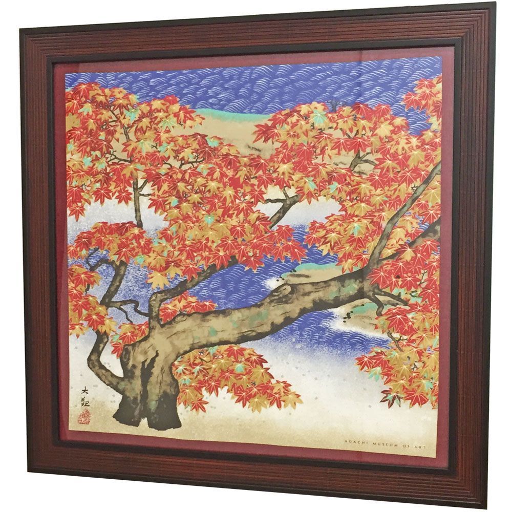 横山大観 ハンカチ 六曲一双屏風の大作「紅葉」をモチーフにした