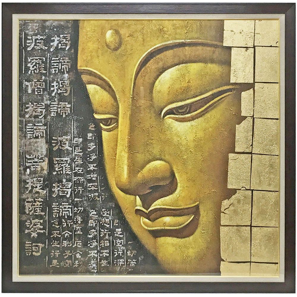 油絵仏画 木枠張り込み