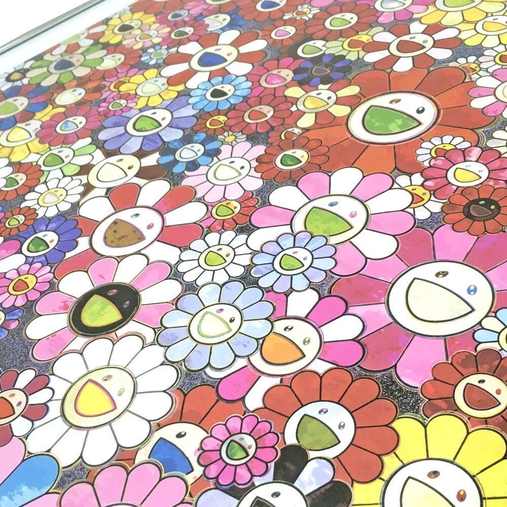 額装実例7 村上隆・花 コンパクトに