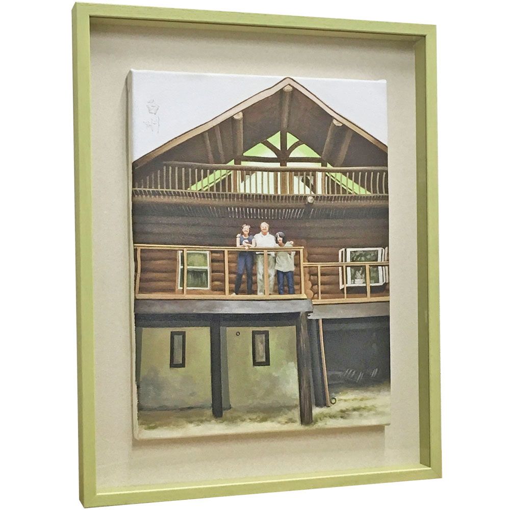 立体額を使った浮かし額装