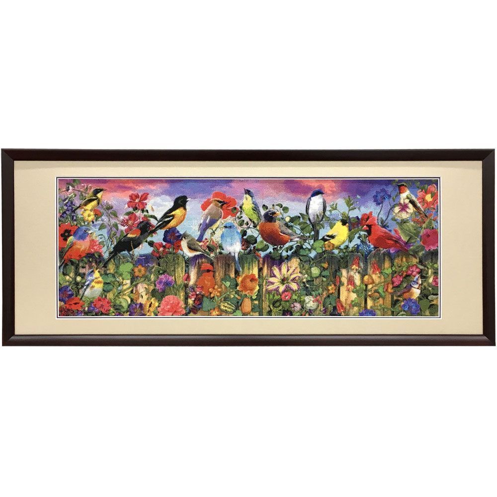 南国鳥の刺繍 手ぬぐい額で