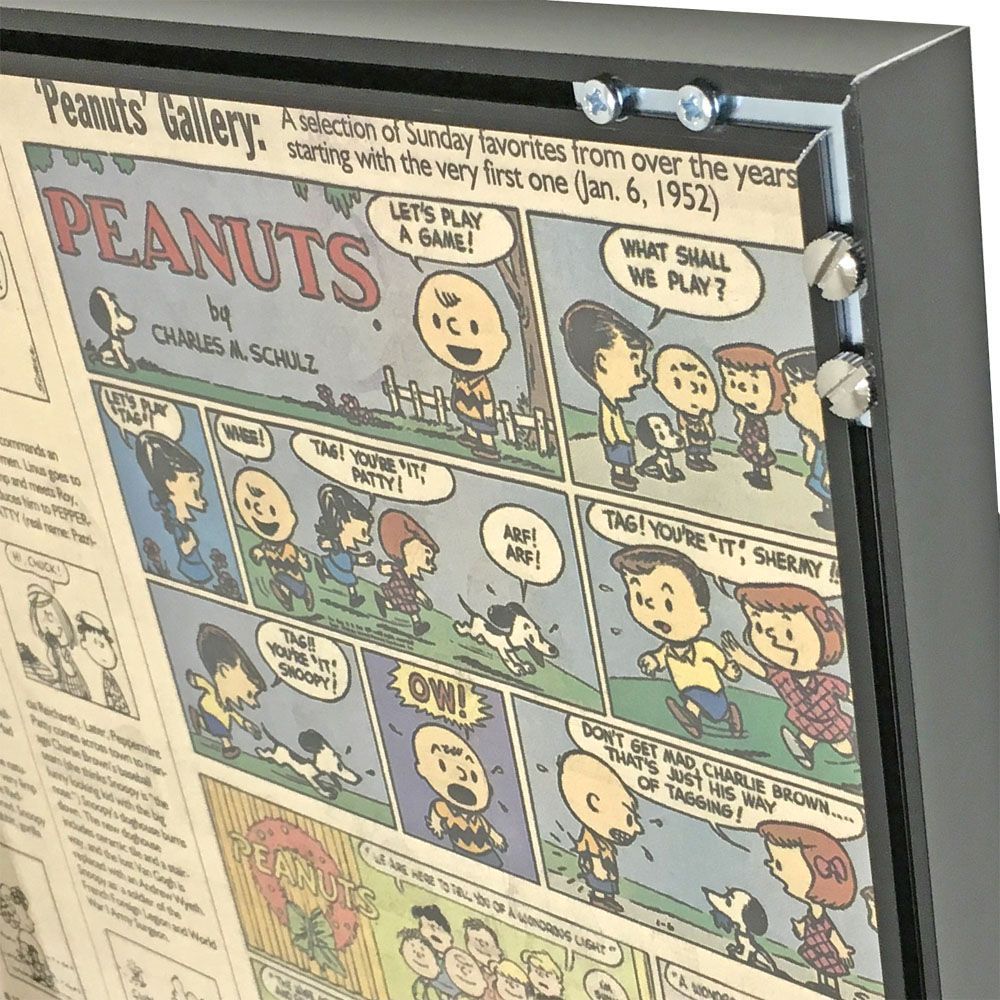 額装実例9 ピーナッツ最終回 新聞