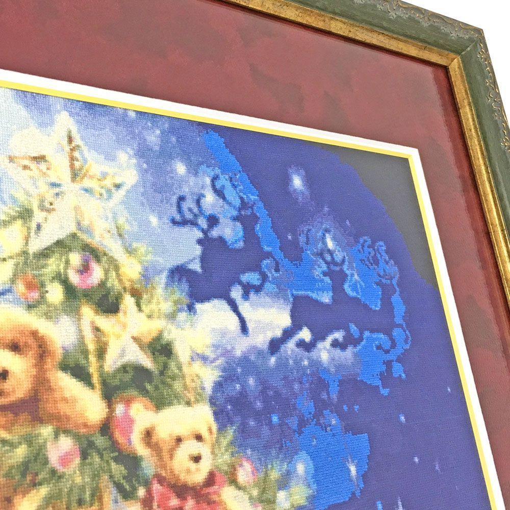 額装実例3 刺繍 クリスマス