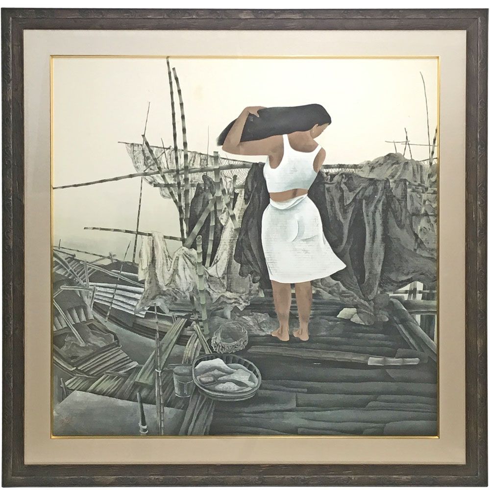 掛け軸 額装仕立て直し