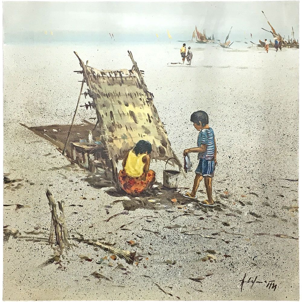 油絵 パネル仕立て