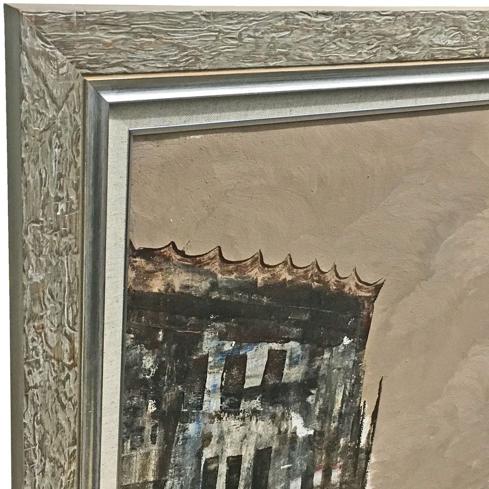 大型油絵 麻ライナー付