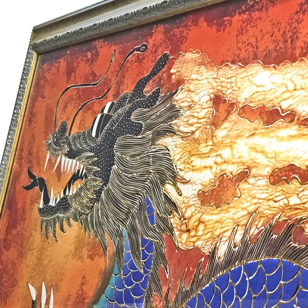 額装実例4 ドラゴン ロウケツ染