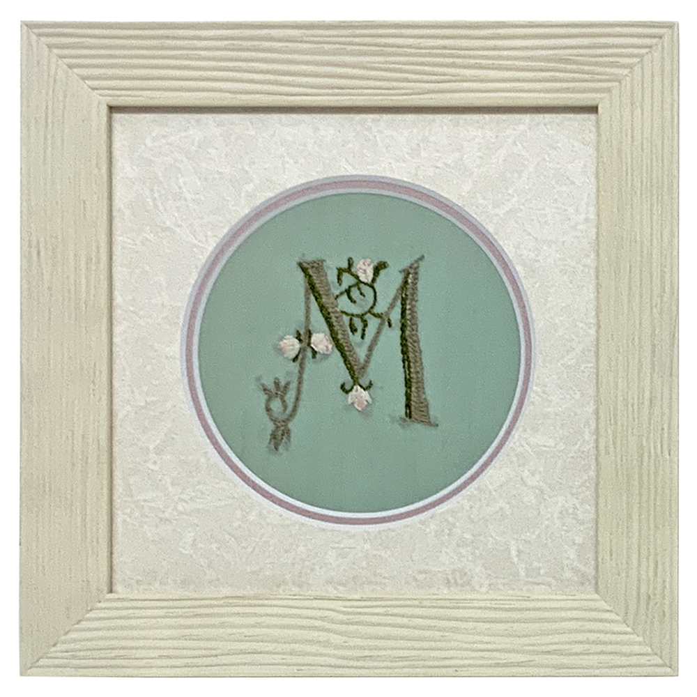 刺繍 M 円形ダブルマット付き