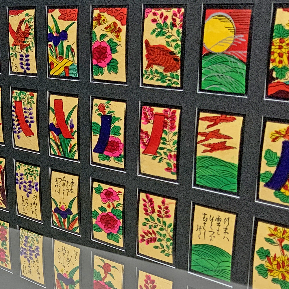 額装実例5 手刷り(手擦り)の花札