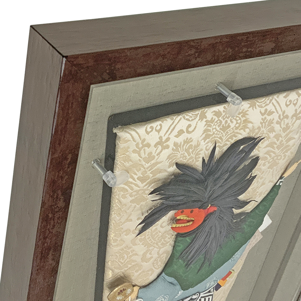 獅子舞の羽子板 つまみ絵